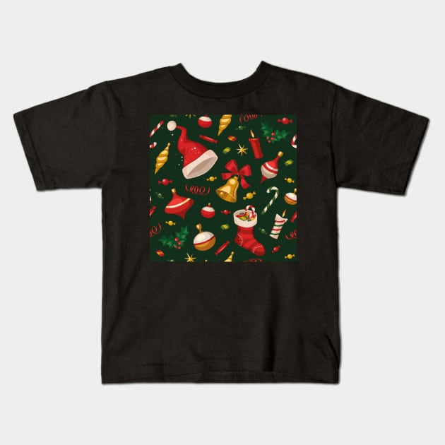 christmas decoration pattern Kids T-Shirt by MZeeDesigns